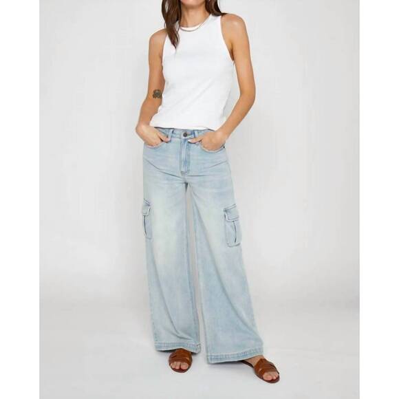 OLIVER LOGAN Denim - NEW OLIVER LOGAN madison wide leg cargo jeans in hotel california